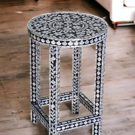 MOTHER OF PEARL MONOCHROME SPLENDOUR SIDE TABLE - Image 2