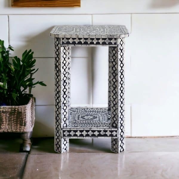 MOTHER OF PEARL NOIR OPULENCE SIDE TABLE - Image 2