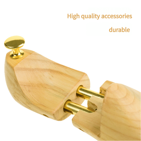 Adjustable Pine Wood Shoe Tree with Brass Knobs, Size EUR 37-38 - Image 2