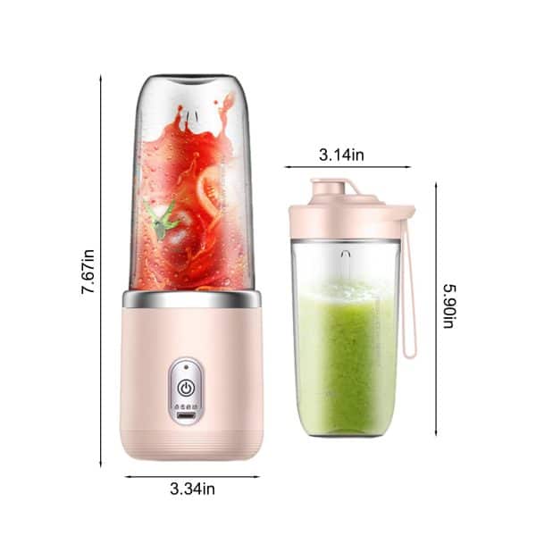 1 x Portable USB Pink Rechargeable Juicer Cup,Portable Blender for Smoothies and Juices - USB Rechargeable, Powerful & Compact - Image 2