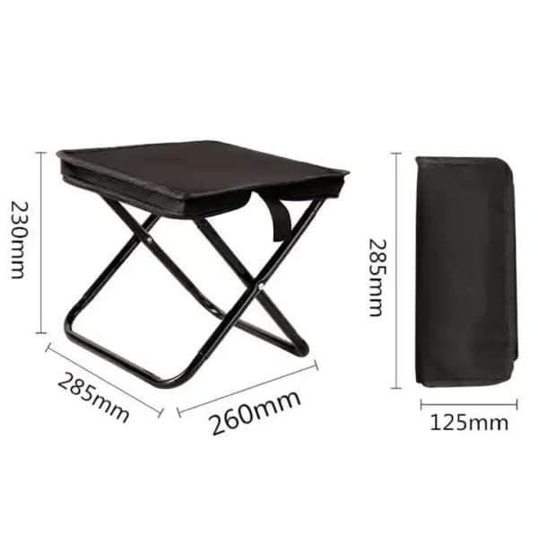 Beige Outdoor Folding Stool with Carrying Handle - Portable Camping Seat, Fishing Chair, Collapsible Zipper Stool for Outdoors, Queueing, and More - Image 2