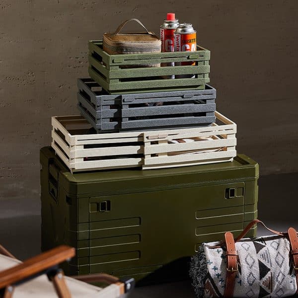 Grey Foldable Industrial Storage Crates - Portable Outdoor Collapsible Storage Box for Home and Travel - Image 2