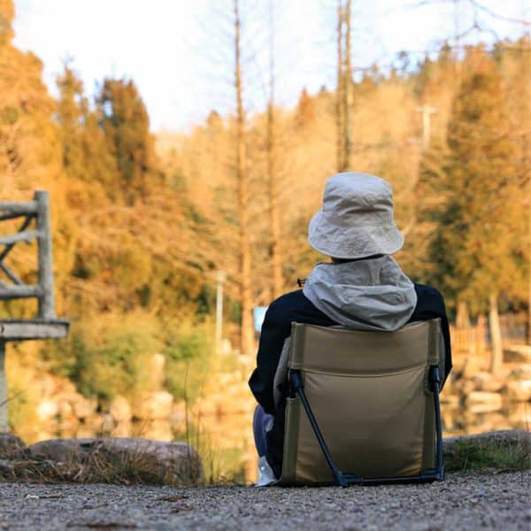 Black Outdoor Folding Lawn Chair with Backrest – Lightweight, Portable Camping Chair, Beach & Park Recliner, Easy-to-Carry for Relaxing Outdoors - Image 2