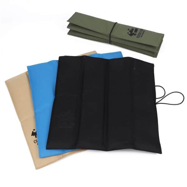 4 PCS Beige Portable Waterproof Outdoor Picnic Mat, Moisture-Proof Thermal Seat Pad, Foldable and Lightweight Travel Cushion - Image 2