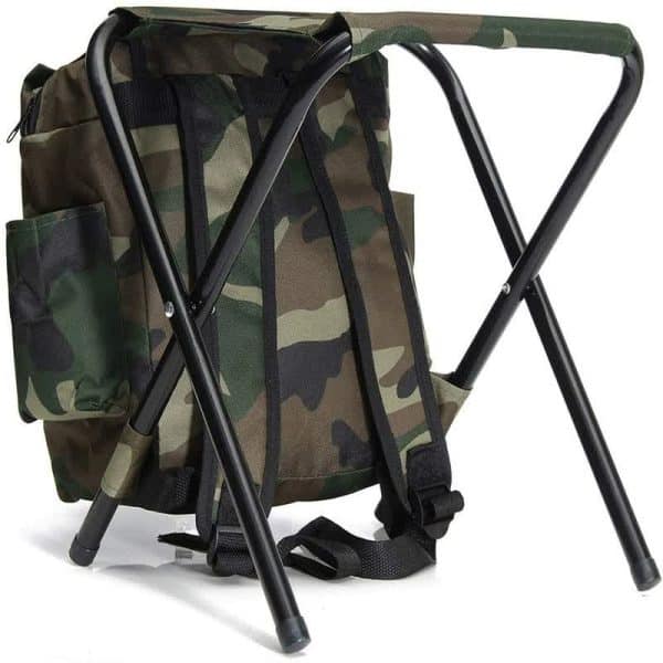 Camouflage Foldable Backpack with Built-in Chair – Multi-Functional Outdoor Camping Stool Bag - Image 2