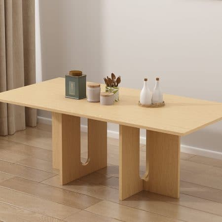 Walnut Melamine Dining Table 6 Seater