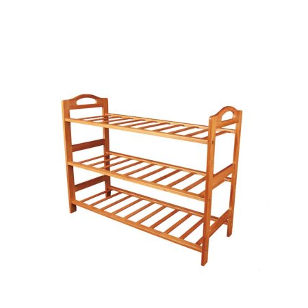 Bamboo 3 Tiers Layers  Storage Shoe Rack & Organiser - Image 2