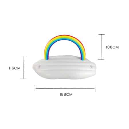 Lazy Dayz Inflatable Rainbow Cloud Float 185cm - Image 2