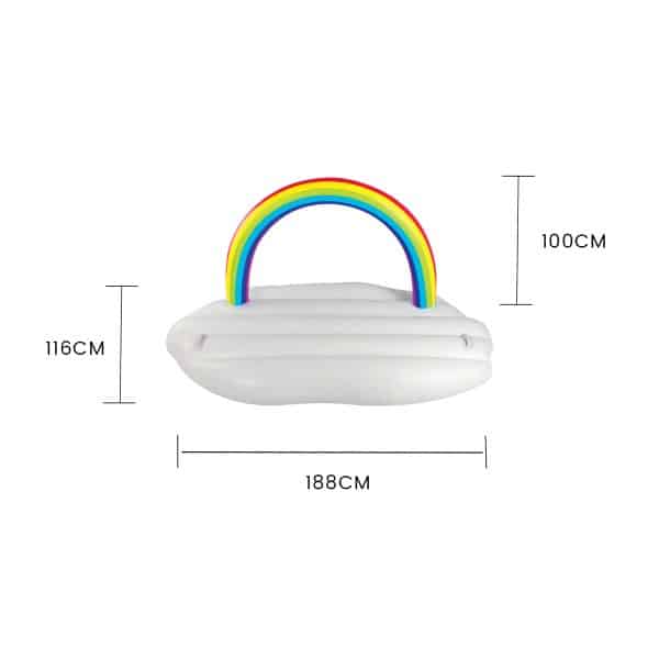 Lazy Dayz Inflatable Rainbow Cloud Float 185cm - Image 2