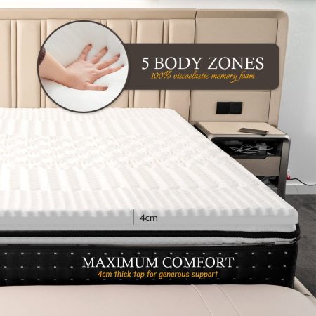 4cm Memory Foam Mattress Topper with Bamboo Cover - Double - Image 2