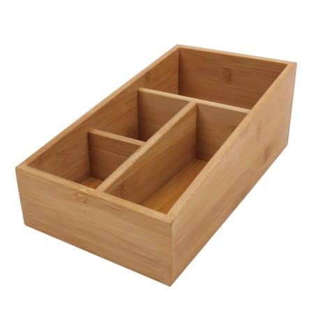 Bamboo Storage Box with 4 Slots