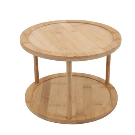 Bamboo Lazy Susan Turntable 2 Tiers