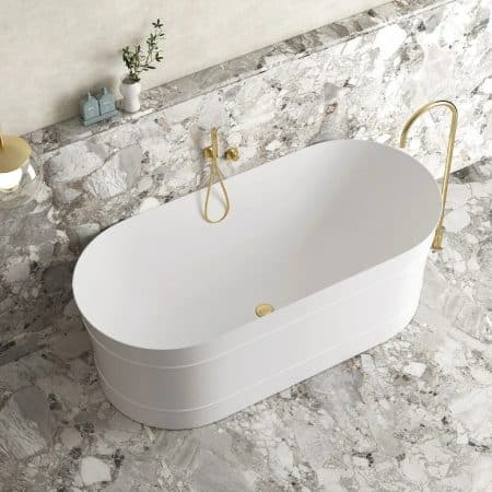 1500/1700*750/800*580mm INS OTTI Bondi Matt/Gloss White Oval Acrylic Freestanding Bathtub