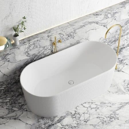 1500/1700*750/800*580mm INS OTTI Noosa Gloss/Matt White Oval Acrylic Freestanding Bathtub