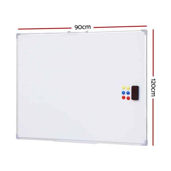 Magnetic Whiteboard 90x120cm Erase Board Marker Eraser Tray Home Office School - Image 2