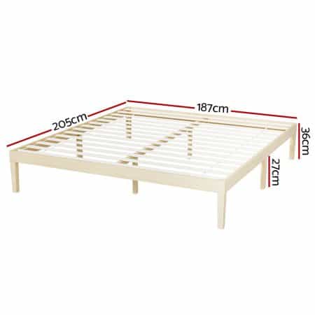 Artiss Bed Frame King Size Wooden Base Mattress Platform Timber Pine BRUNO - Image 2