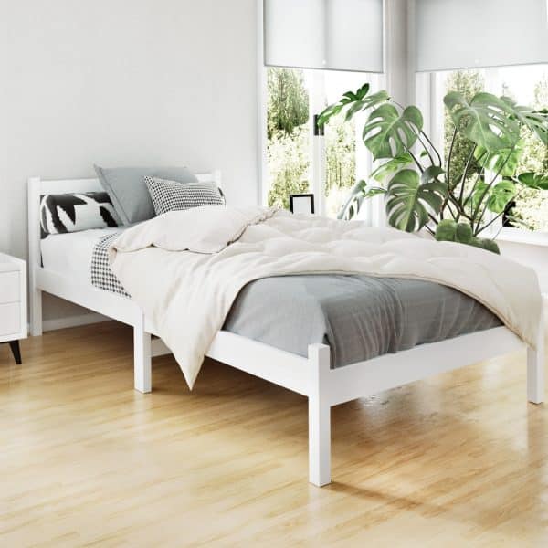 Artiss Bed Frame King Single Size Wooden White SOFIE - Image 2