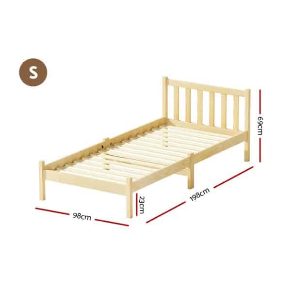 Artiss Bed Frame Single Size Wooden Oak SOFIE - Image 2