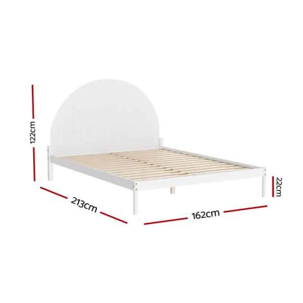 Artiss Bed Frame Queen Size Wooden White DALY - Image 2
