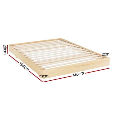 Artiss Bed Frame Double Size Floating Wooden Mattress Base Platform Timber ODIN - Image 2