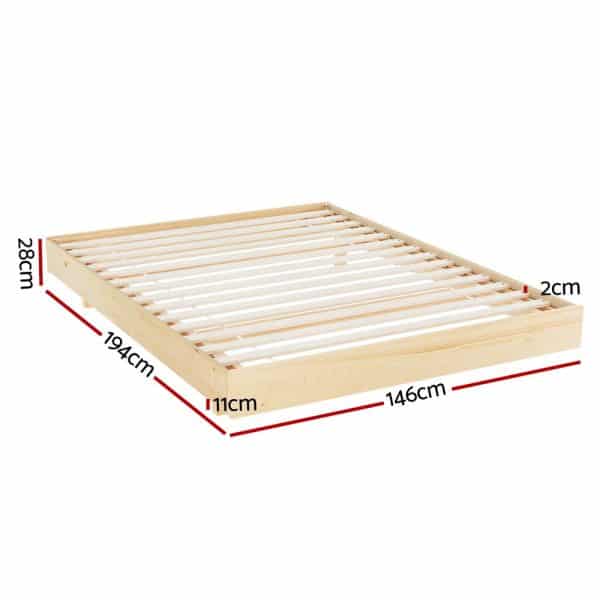 Artiss Bed Frame Double Size Floating Wooden Mattress Base Platform Timber ODIN - Image 2