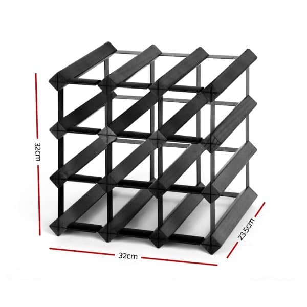 Artiss Wine Rack 12 Bottle Black - Image 2